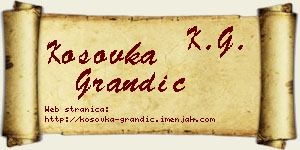 Kosovka Grandić vizit kartica